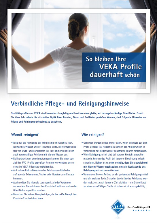 Pflege und Reinigung Veka