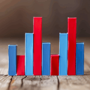 Diagramm in rot und blau