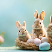 Frohe Ostern Häschen im Osternest